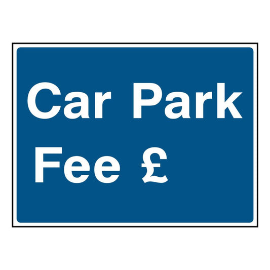 Blue Car Parking Fee Sign