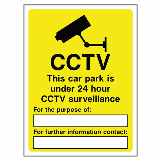Car Park is Under 24-Hour CCTV Sign