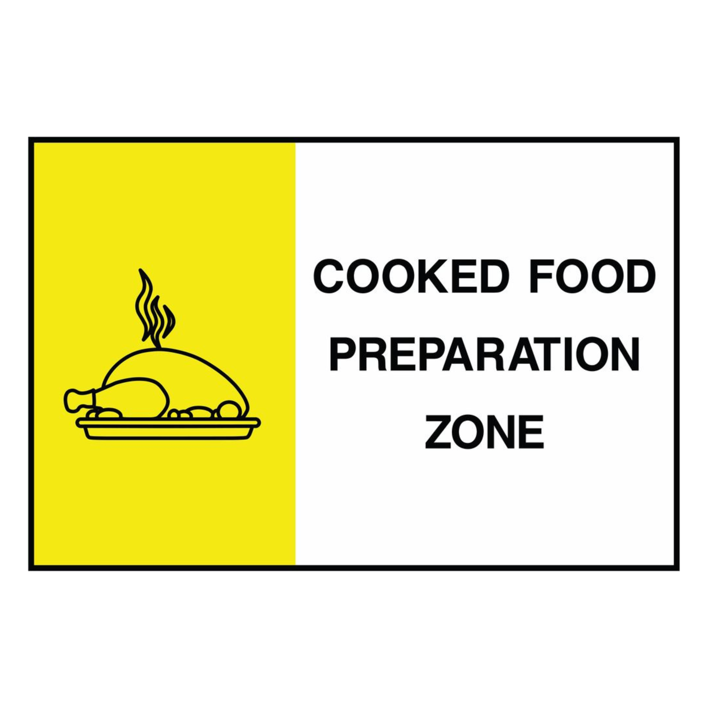 Cooked Food Preparation Zone Sign - The Safety Sign Depot
