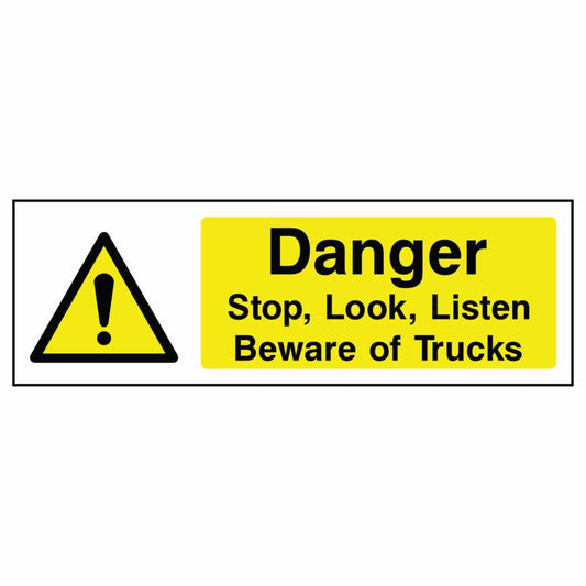 Danger Beware of Trucks Sign