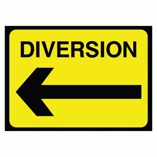 Diversion Left Arrow Sign