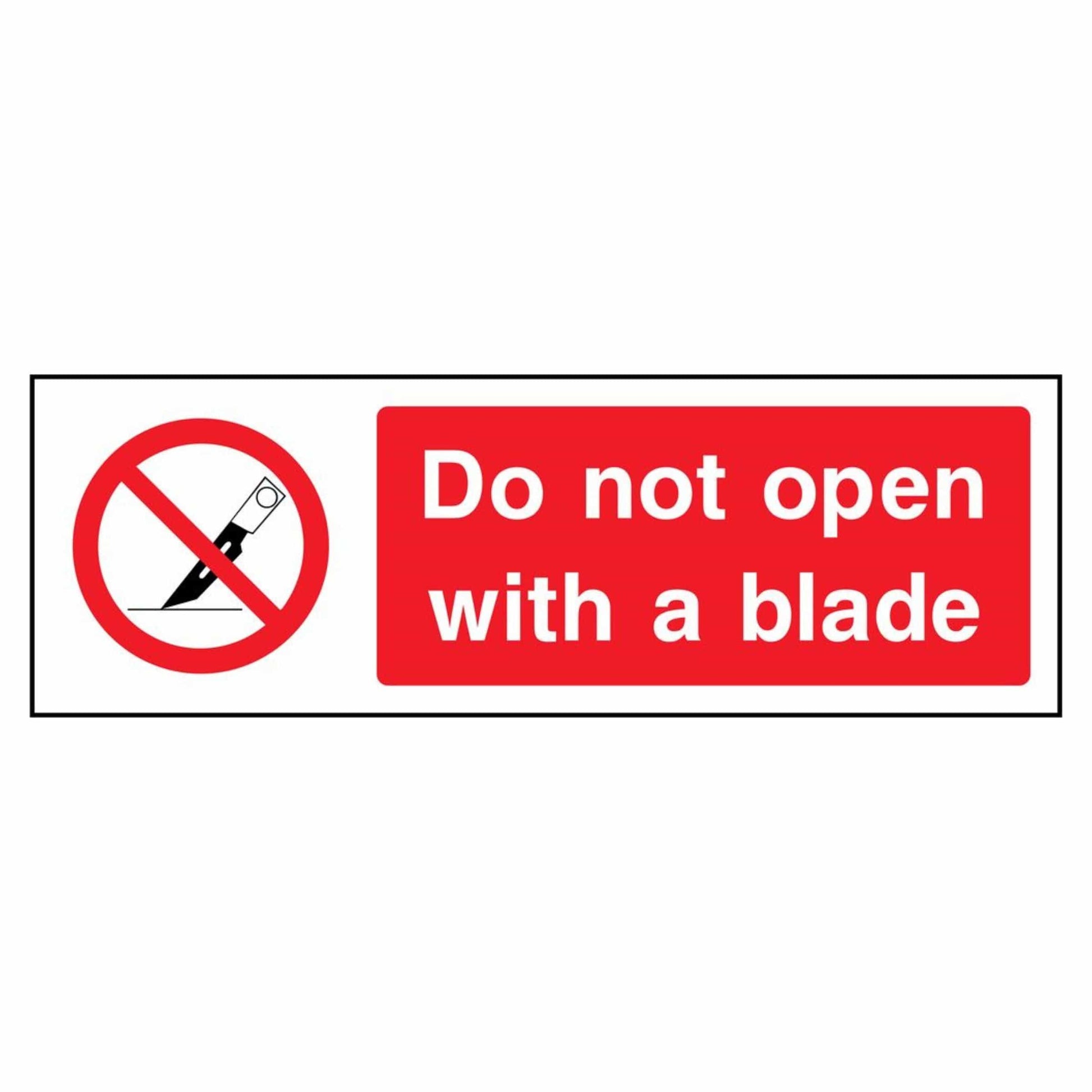 Do Not Open With a Blade Sign