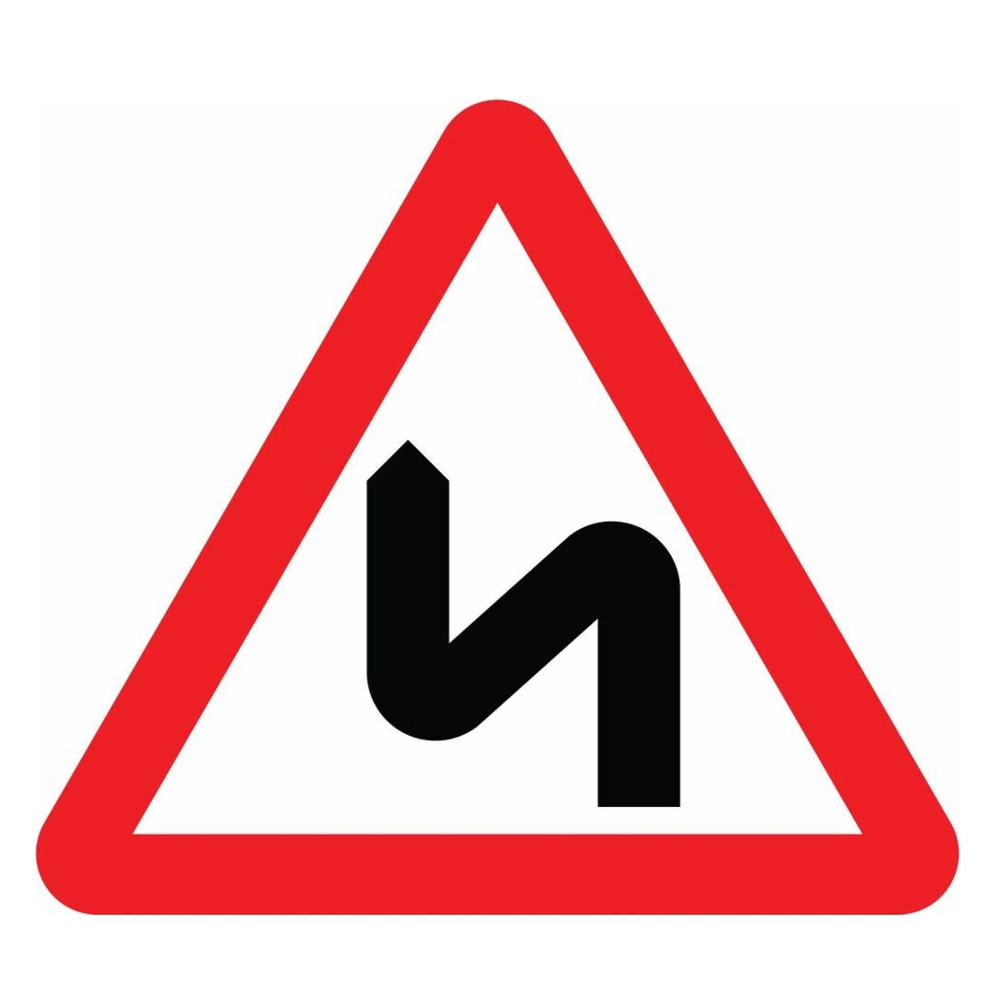 Double Bend to Left Sign 