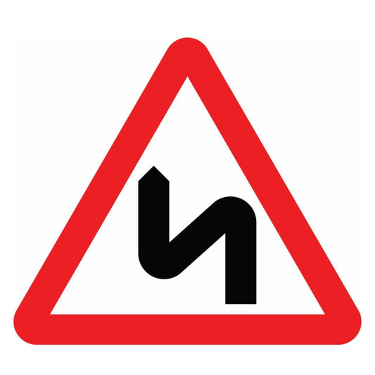  Double Bend to Left Sign 