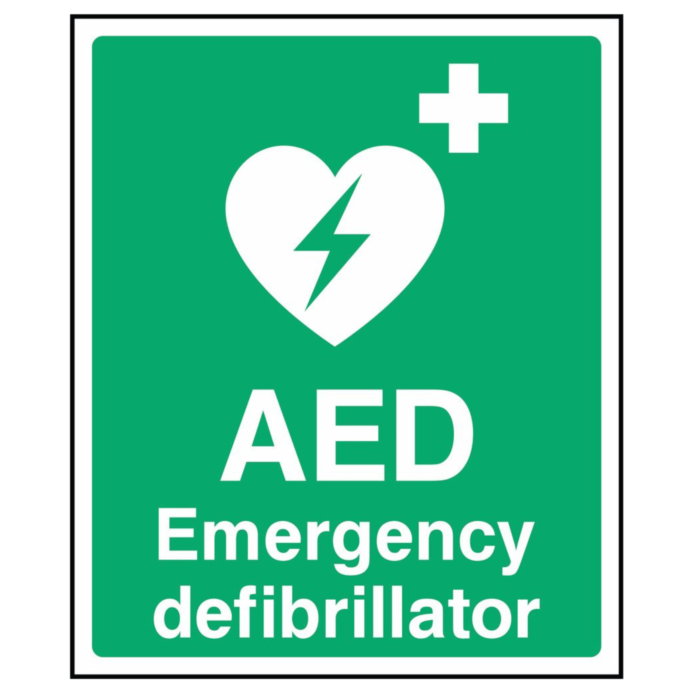 Defib Machine Sign Green Emergency Defibrillator Sign - The Safety Sign Depot