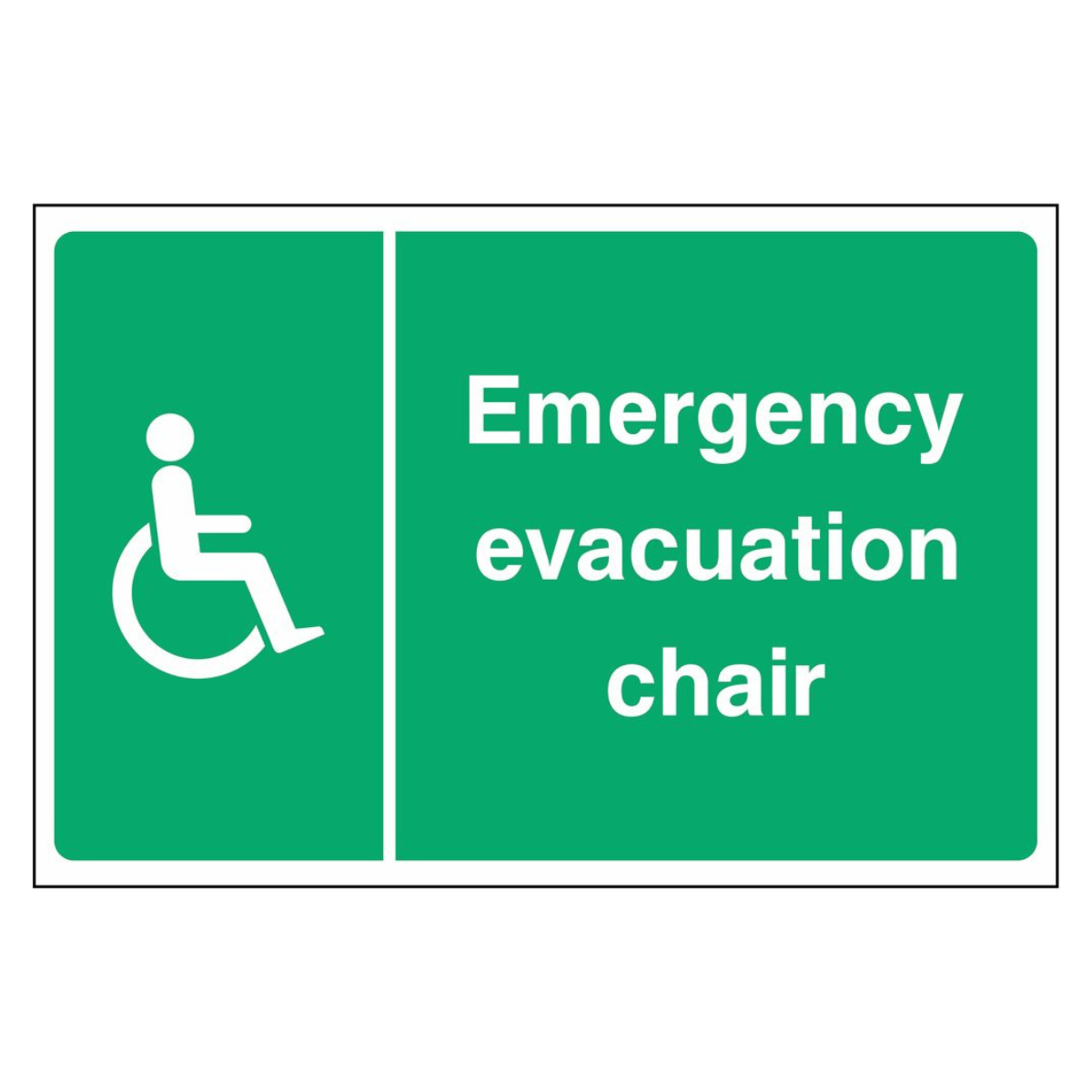 Emergency Evacuation Chair Sign - The Safety Sign Depot