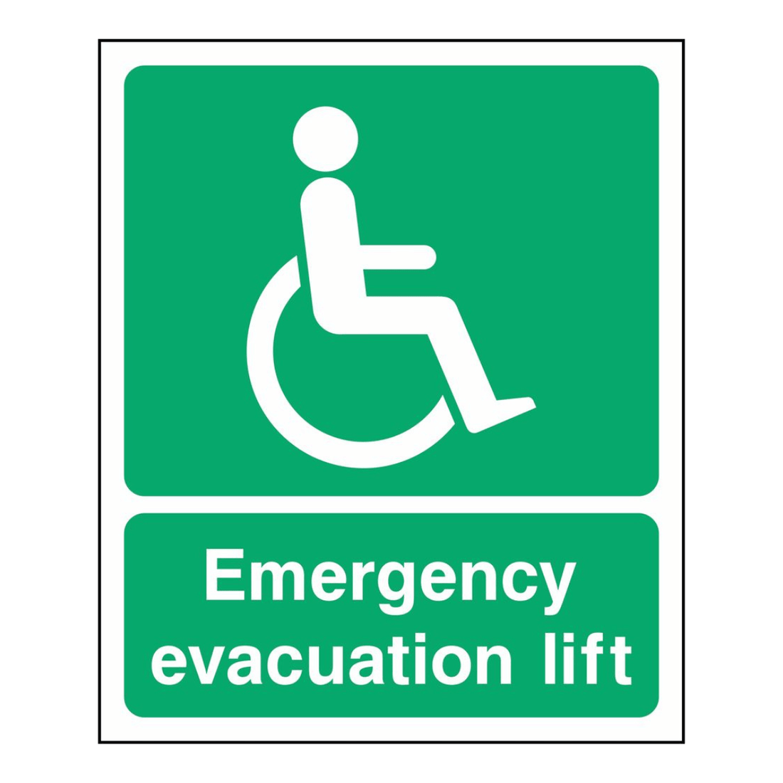 Emergency Evacuation Lift Sign - The Safety Sign Depot