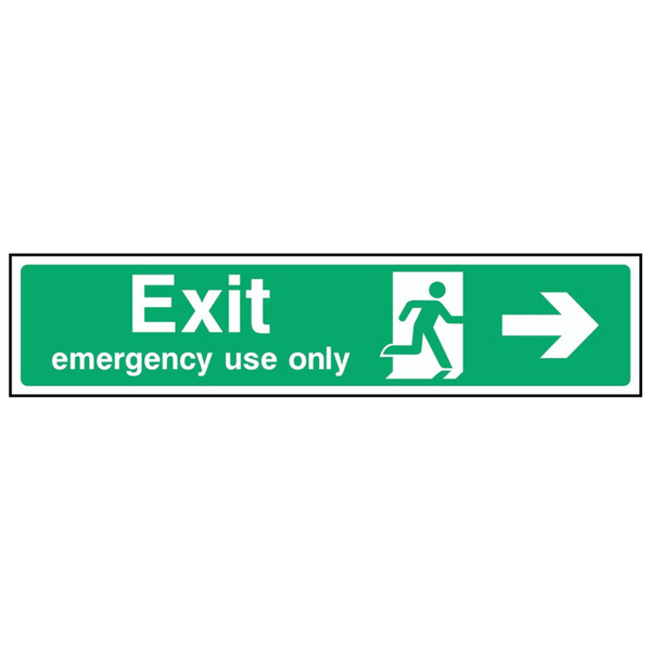 Engineering Use Only Signs Emergency Use Only - Right Arrow Fire Door Sign - The Safety Sign Depot