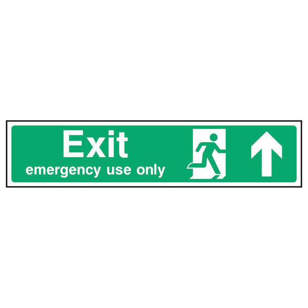 Emergency Use Only - Up Arrow Fire Door Sign - The Safety Sign Depot