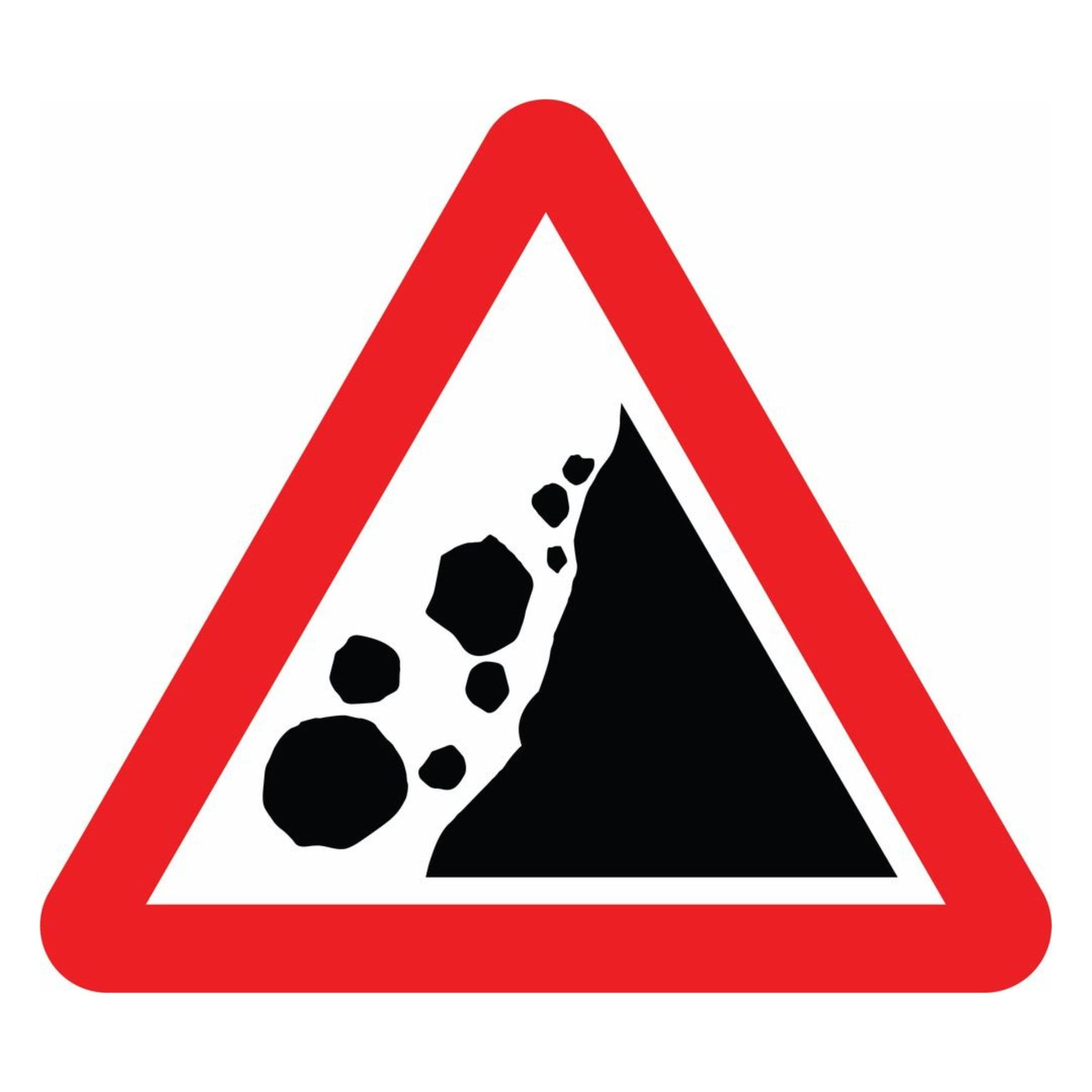Falling or Fallen Rocks (Right) Sign - The Safety Sign Depot