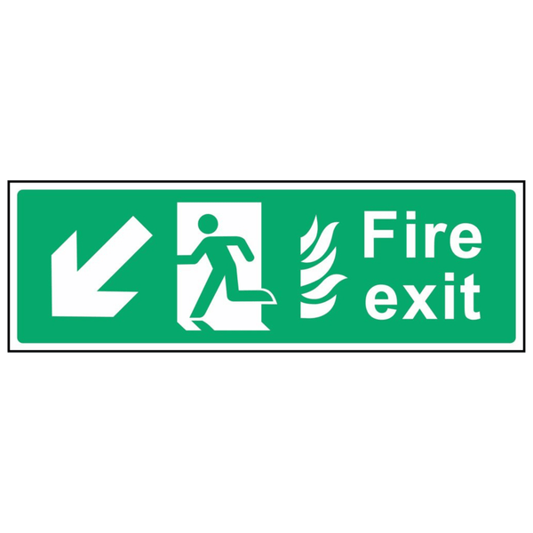 Fire Escape Bottom Left Arrow Sign - The Safety Sign Depot
