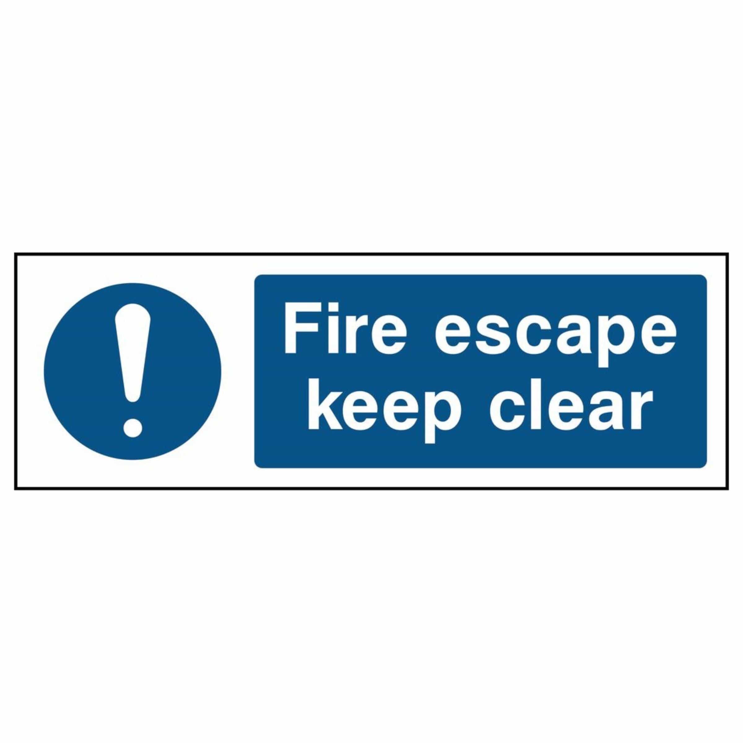 Fire Escapse Sign Fire Escape Keep Clear Rectangle Sign - The Safety Sign Depot