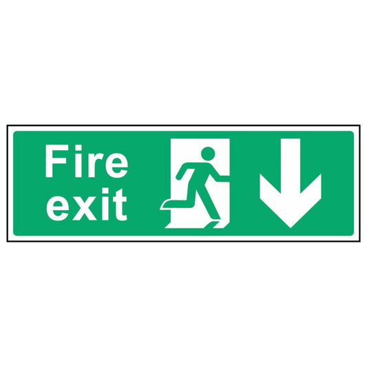 Fire Exit Down Arrow Sign