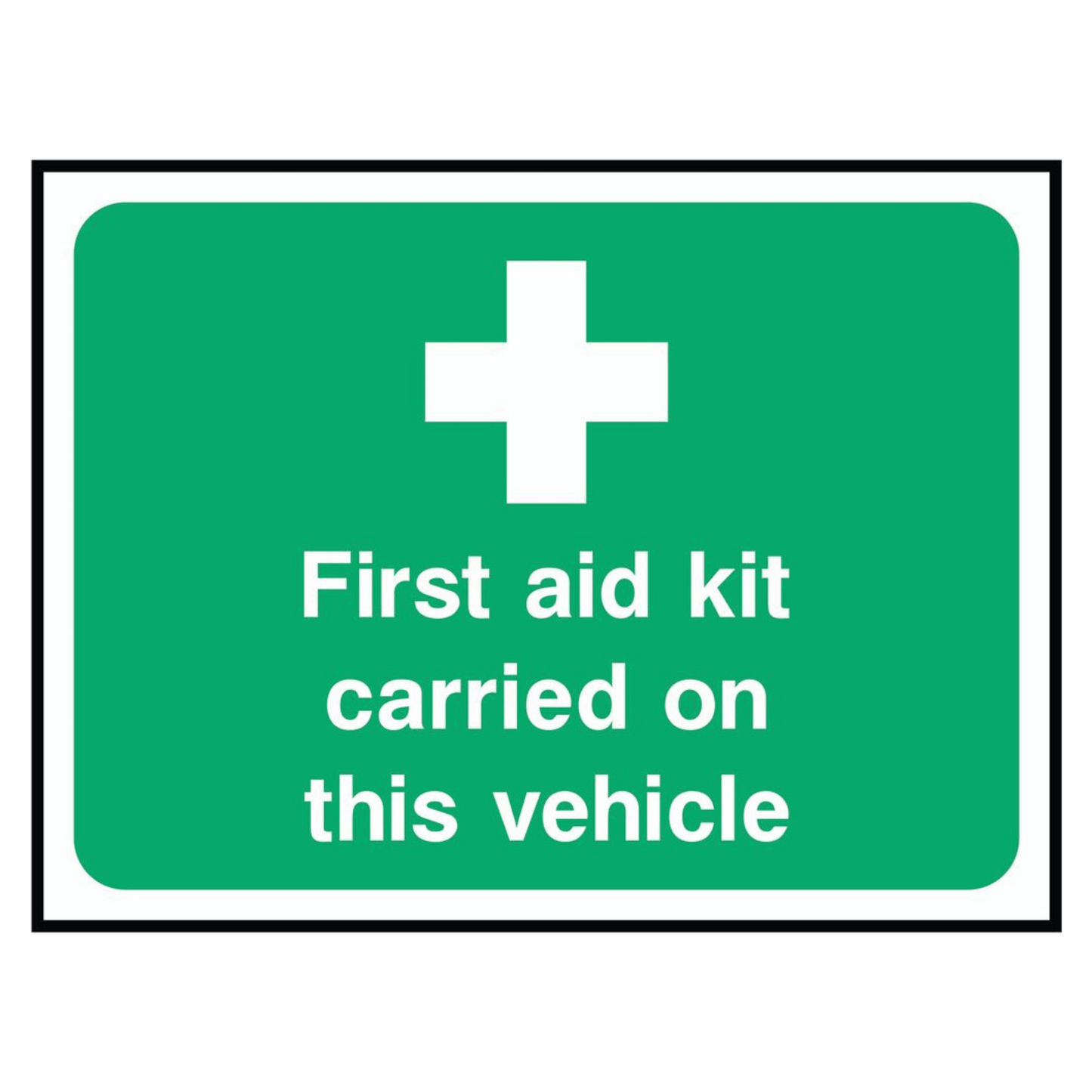 First Aid Kit Carried on This Vehicle sign
