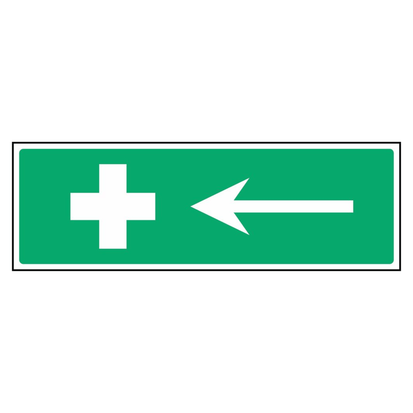 First Aid Location Left Arrow Sign