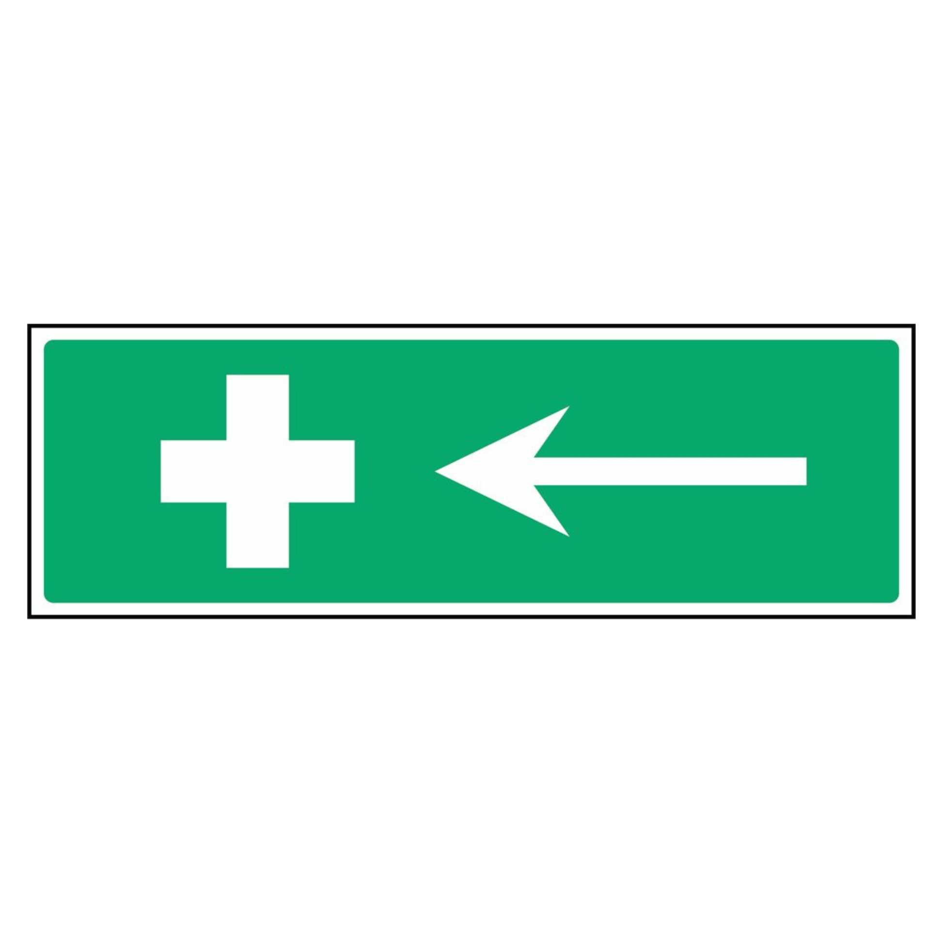 First Aid Location Left Arrow Sign