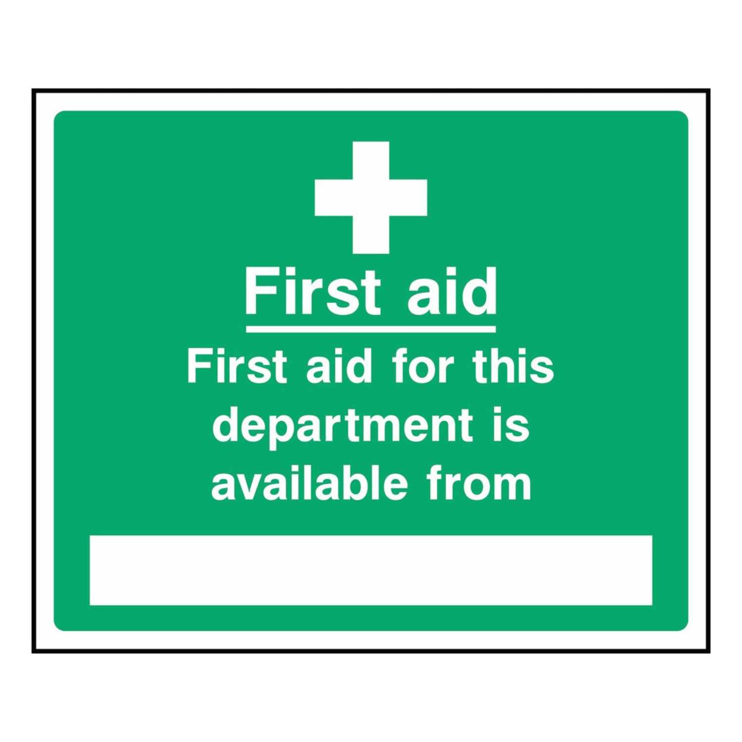 First aid for this department sign