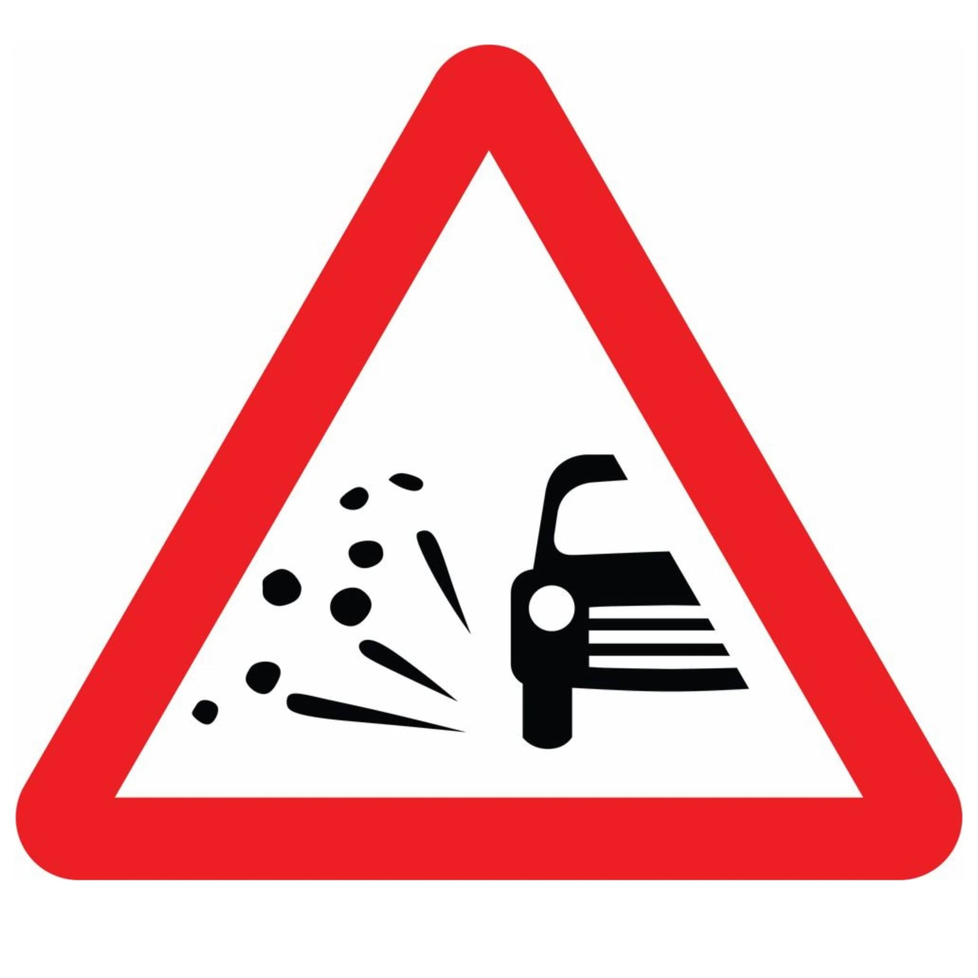 Flying Debris Road Warning Sign