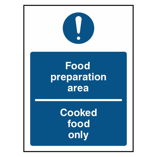 food-preparation-area-cooked-food-only-sign