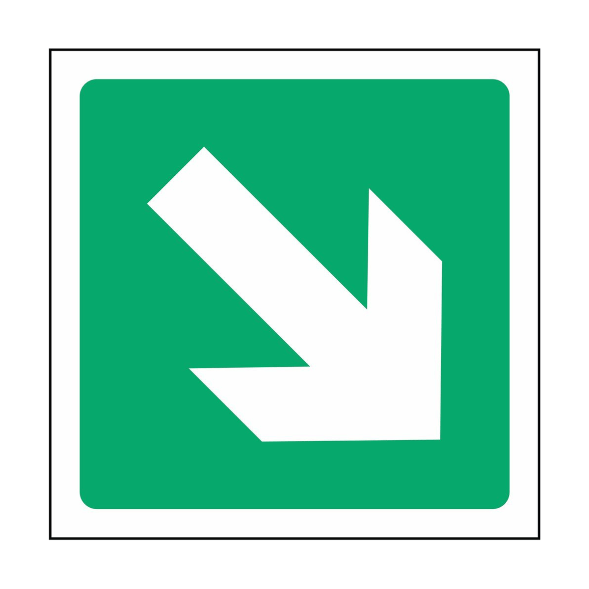 Green Bottom Right Arrow Symbol Sign - The Safety Sign Depot
