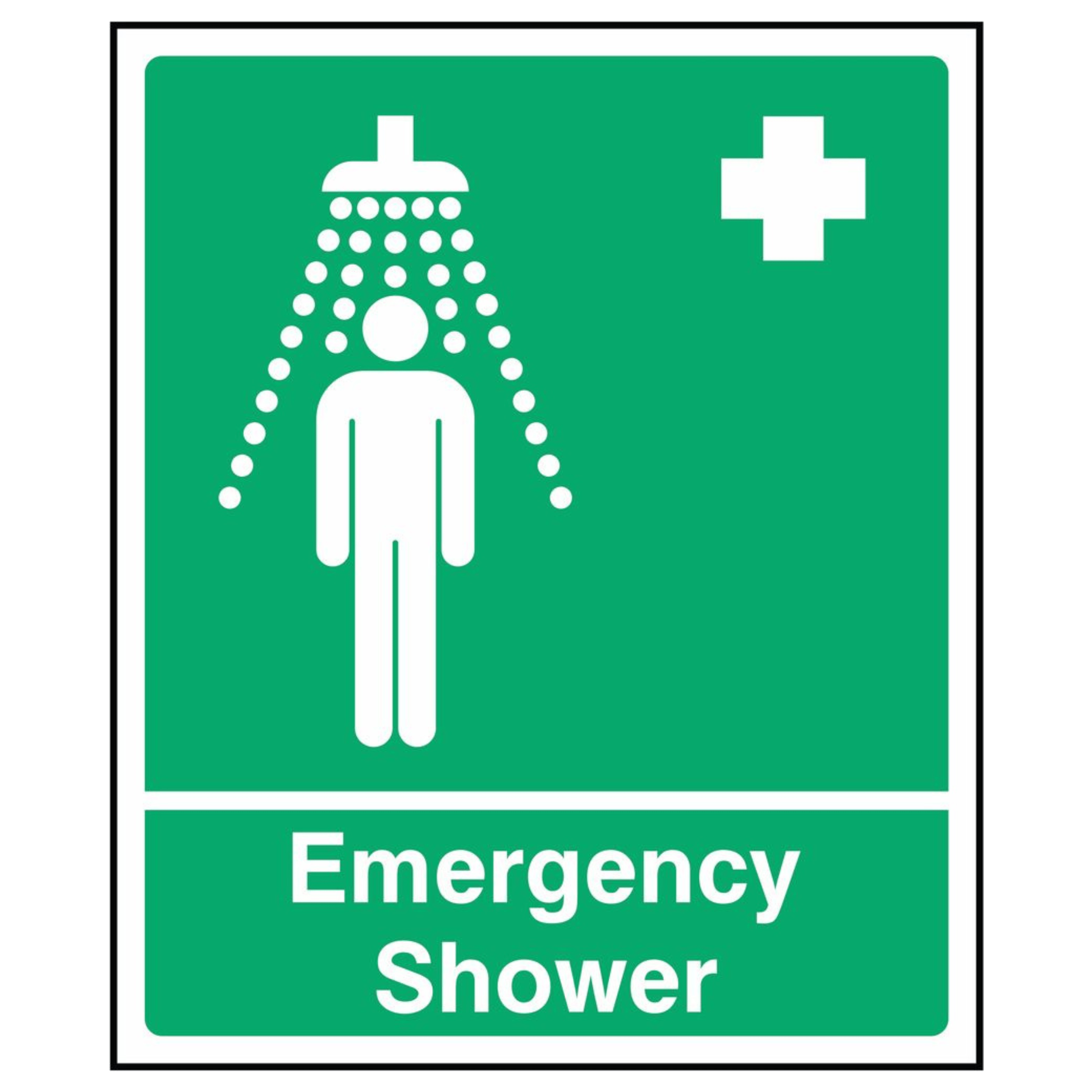 Js106 Shower Sign Green Emergency Shower Sign - The Safety Sign Depot