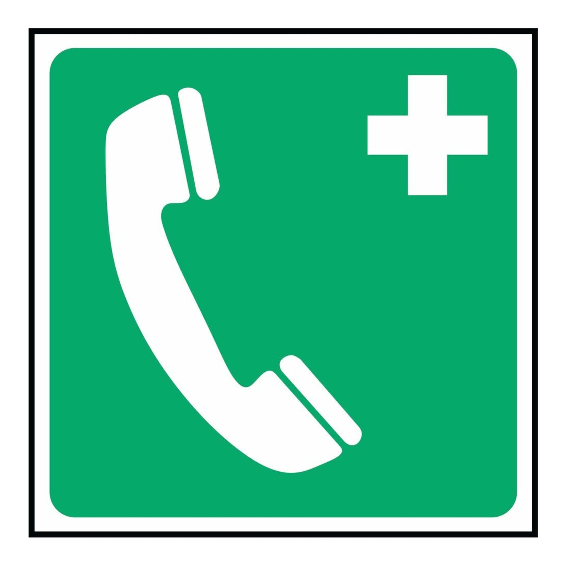 Green Emergency Telephone Sign