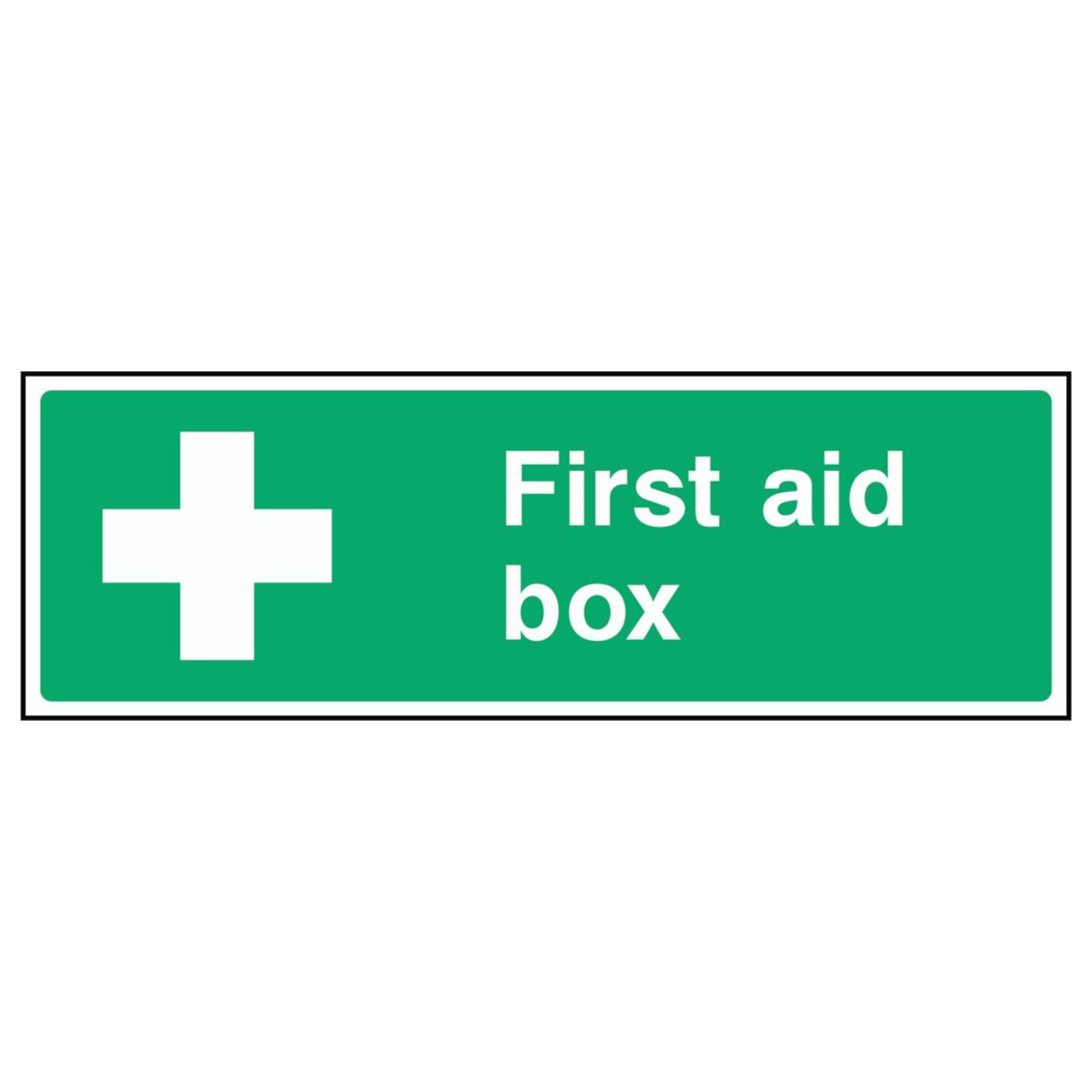 Green First Aid Box Landscape Sign 