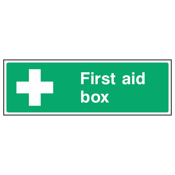 Green First Aid Box Landscape Sign - The Safety Sign Depot