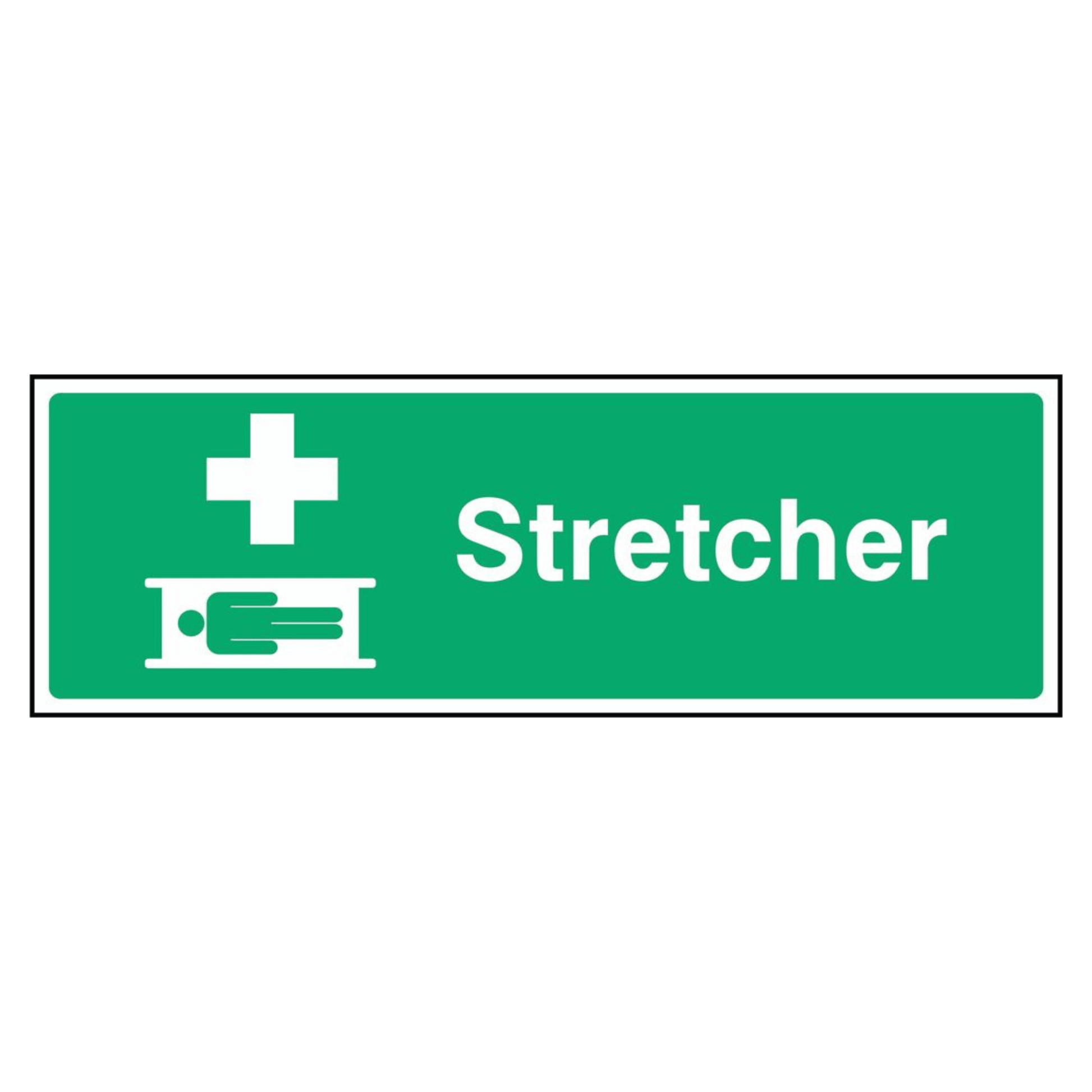 Green First Aid Stretcher Sign