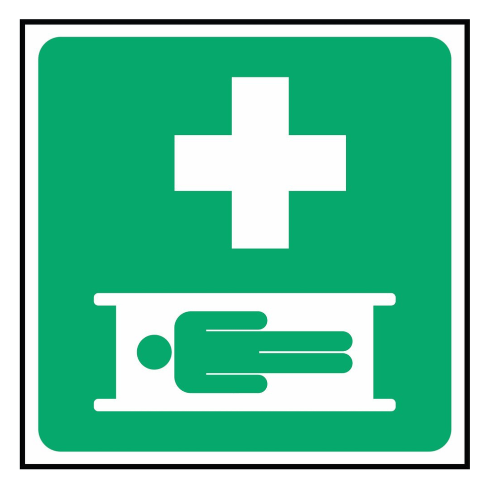 Green First Aid Stretcher Symbol Sign - The Safety Sign Depot