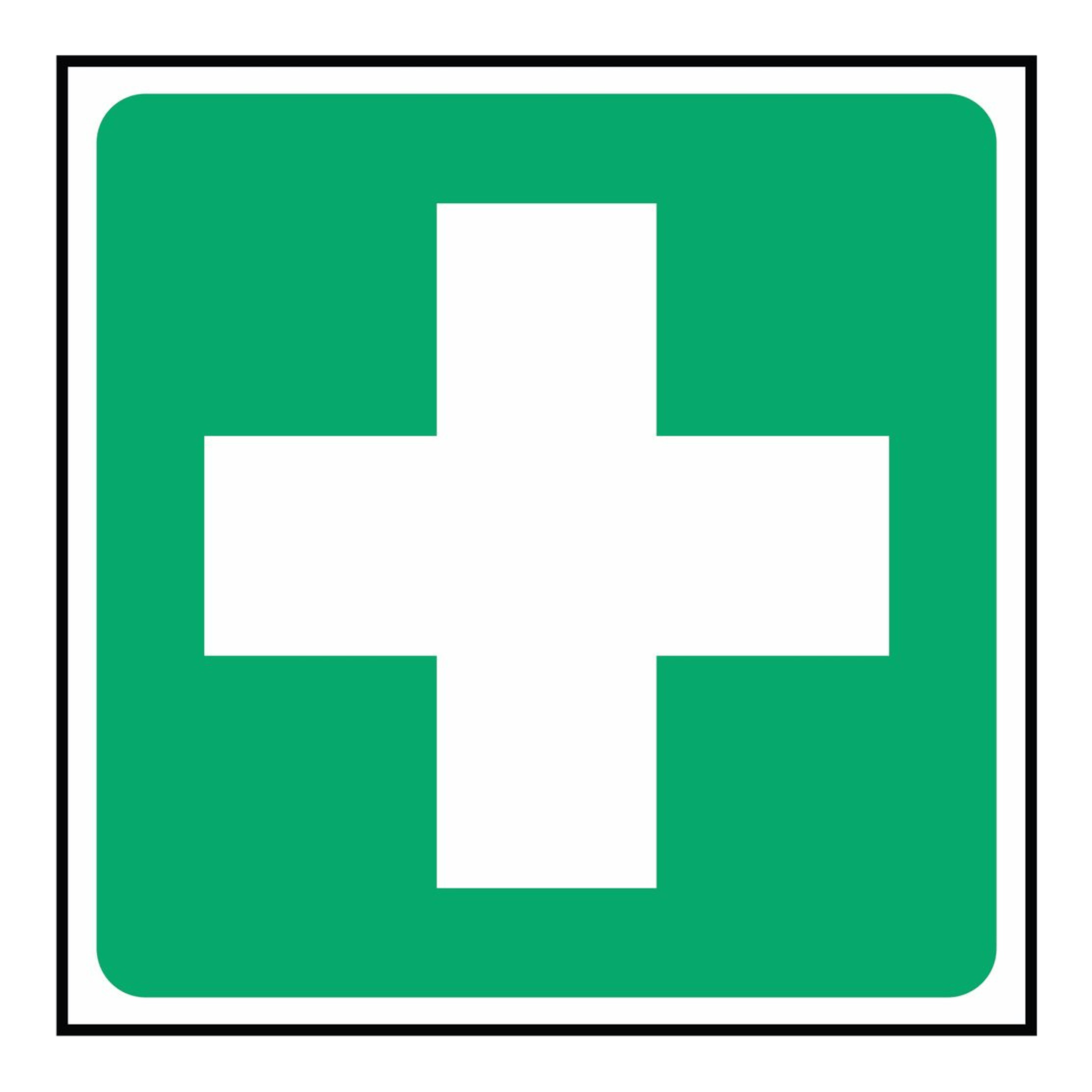 Green First Aid Symbol Sign