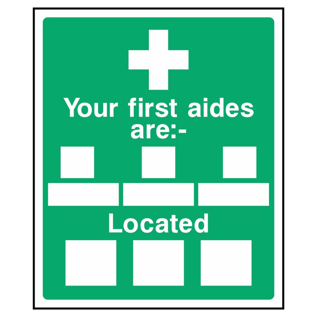 Green First Aiders Location Sign - The Safety Sign Depot