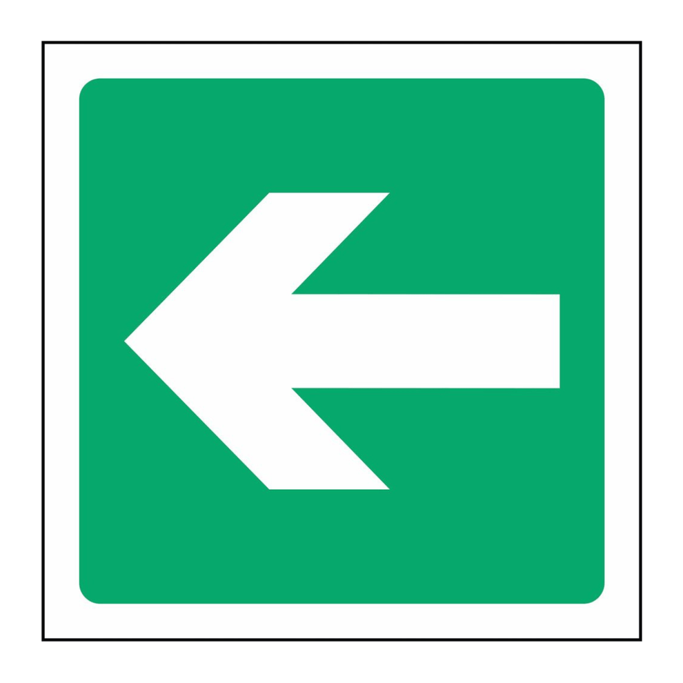 Green Left Arrow Symbol Sign - The Safety Sign Depot