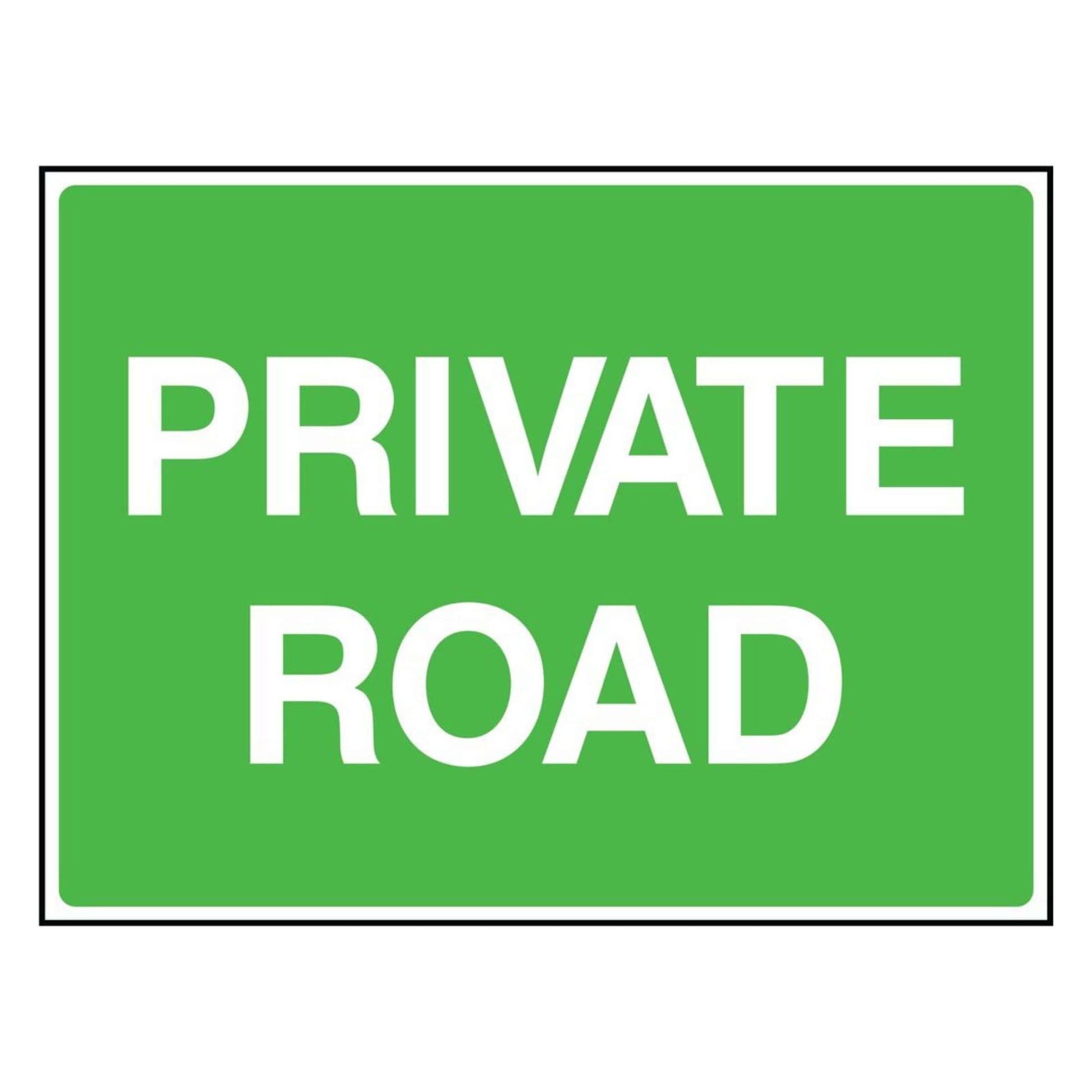 Green Private Road Sign