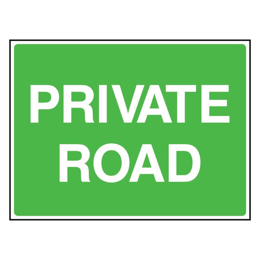 Green Private Road Sign