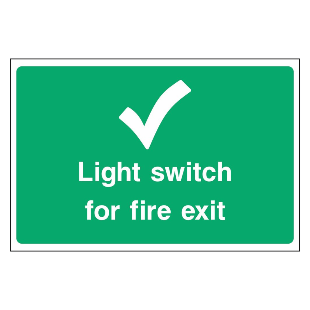 Light Switch for Fire Exit Sign - The Safety Sign Depot