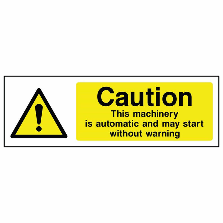 Machine May Start Without Warning Sign - The Safety Sign Depot