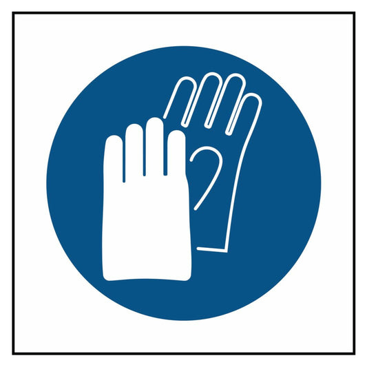 Mandatory Hand Protection Symbol Sign