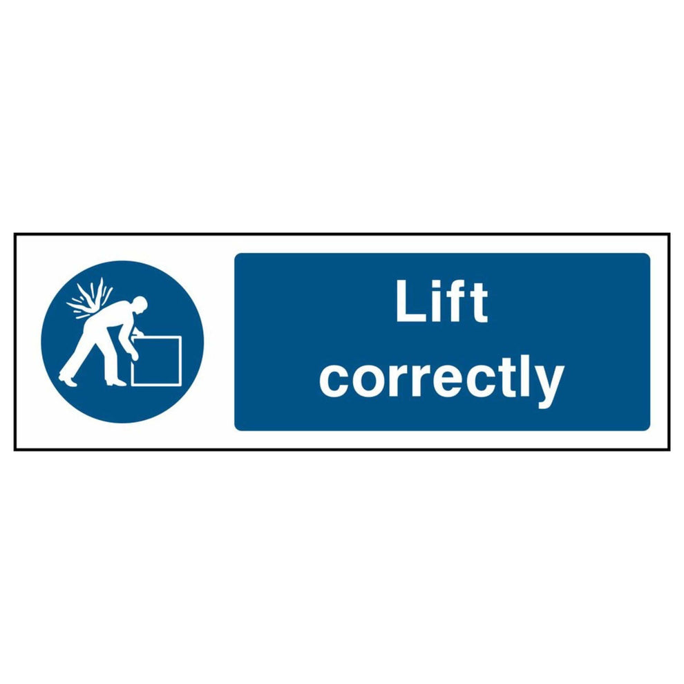 File Properly Sign Mandatory Lift Correctly Sign - The Safety Sign Depot