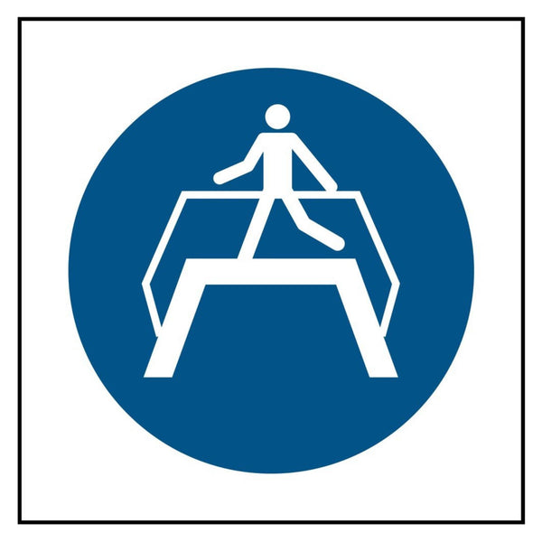 Mandatory Use Footbridge Symbol Sign - The Safety Sign Depot