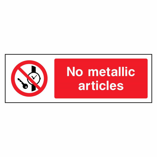Metallic Articles Prohibition Sign