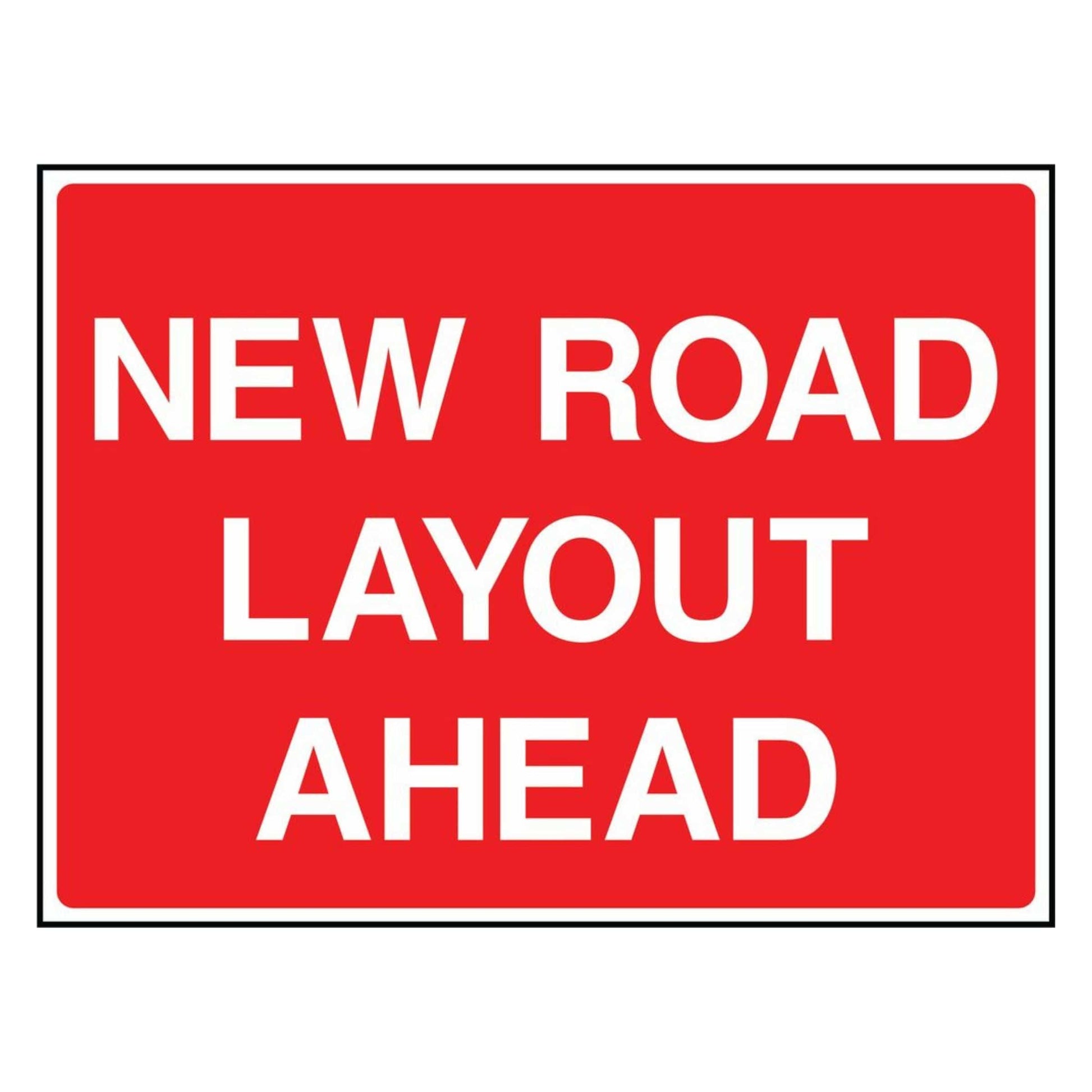 New Road Layout Ahead Sign