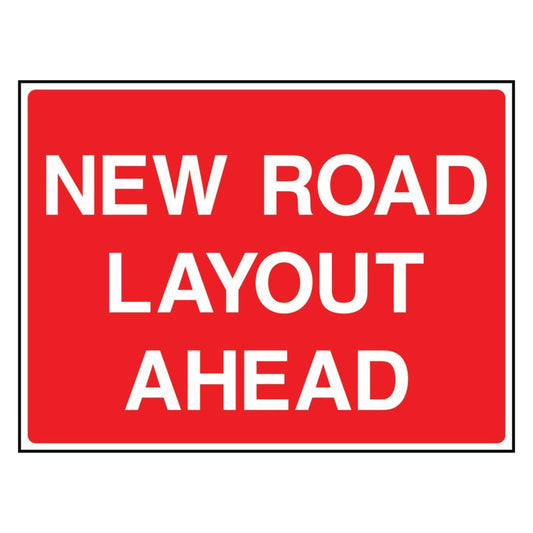 New Road Layout Ahead Sign