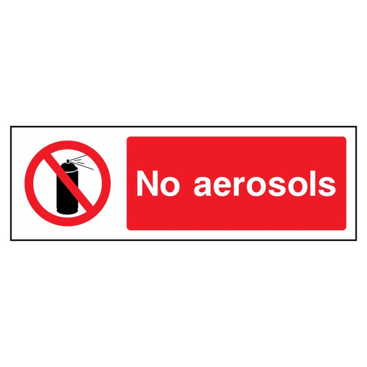 No Aerosols Prohibition Sign