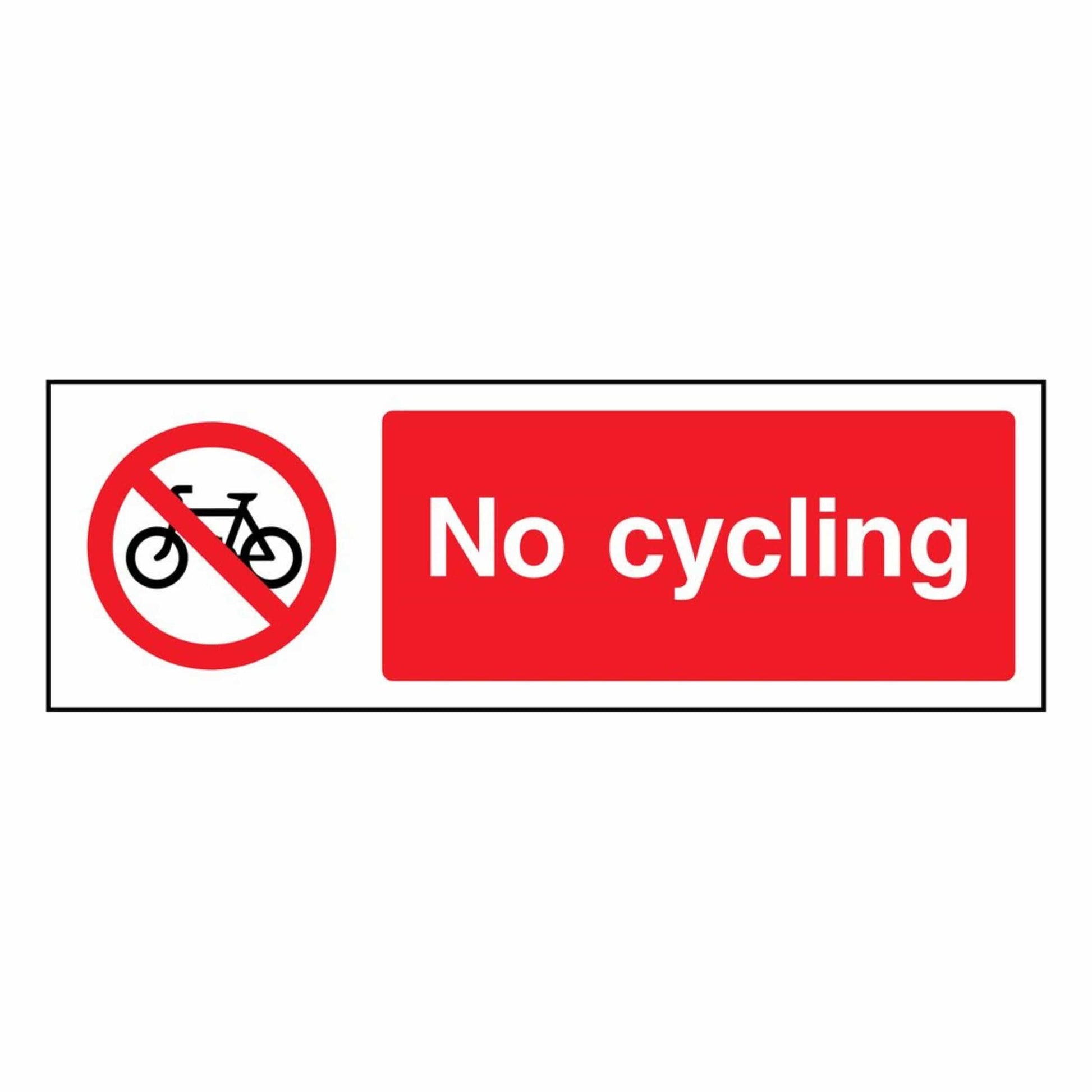No Cycling Prohibition Sign