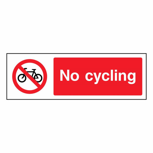 No Cycling Prohibition Sign