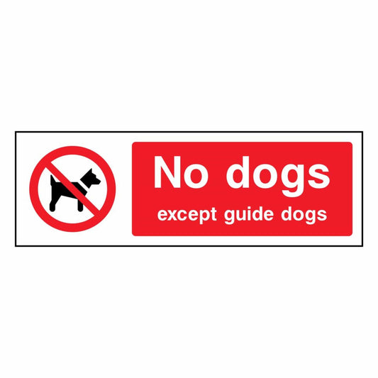 No Dogs Except Guide Dogs Sign 