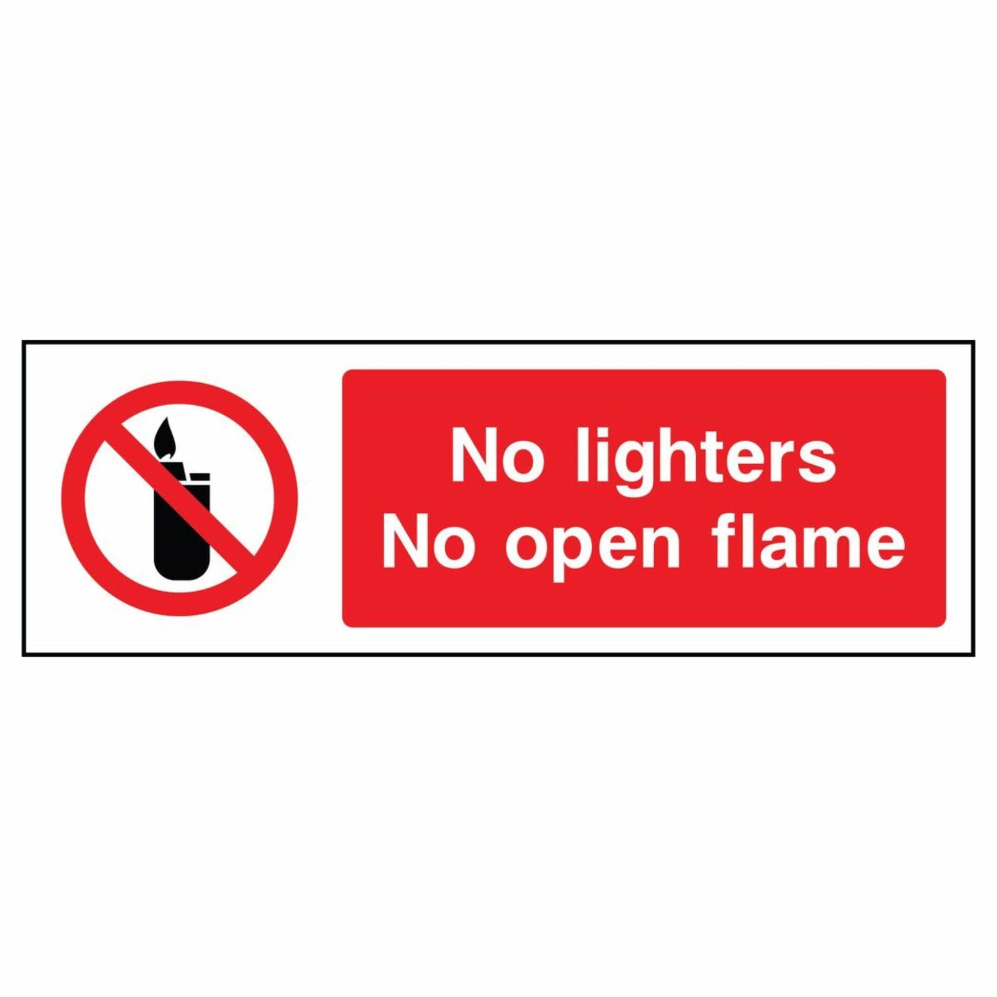 No Lighters No Open Flame Sign