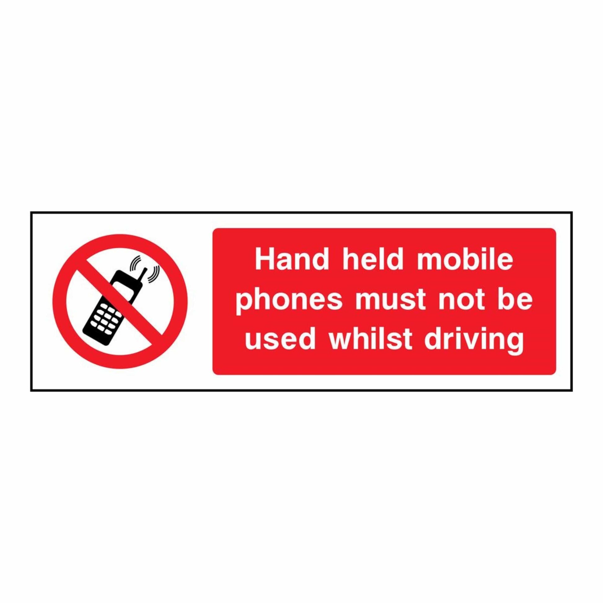 No Mobile Phones While Driving Sign