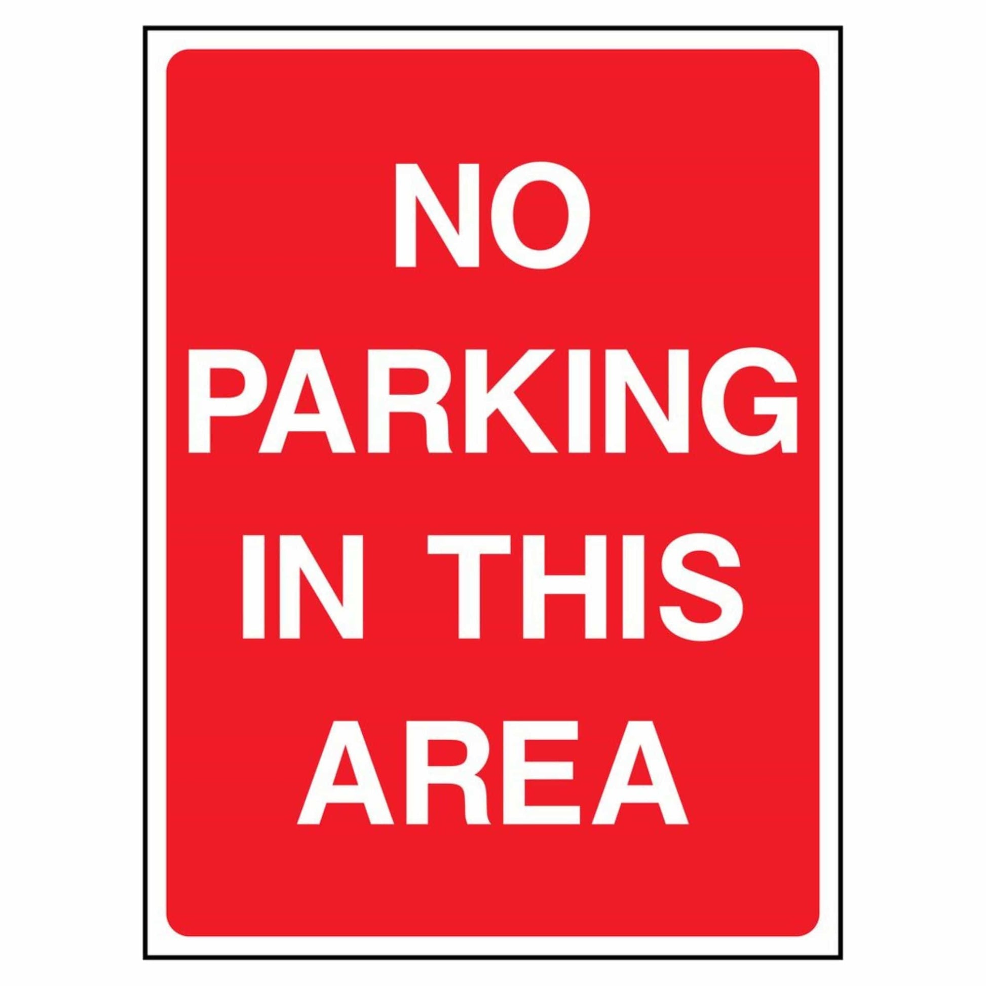 No Parking In This Area Sign